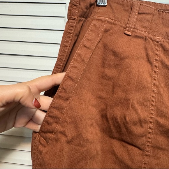 Sundry Rust Cotton Croft Pants High Waisted Button Fly Size 33x21 - Picture 3 of 8